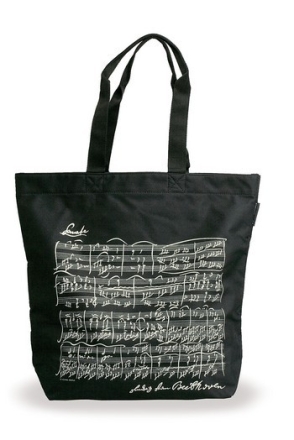 Shopper Beethoven schwarz 38x39x15cm + Henkel