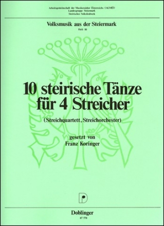 : Volksmusik aus der Steiermark Heft 10 2Vl Vc Kb