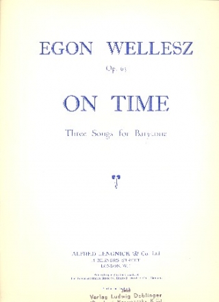 On Time op.63 fr Bariton und Klavier Partitur (en)