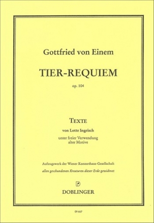 EINEM Gottfried Tier-Requiem op. 104 op. 104