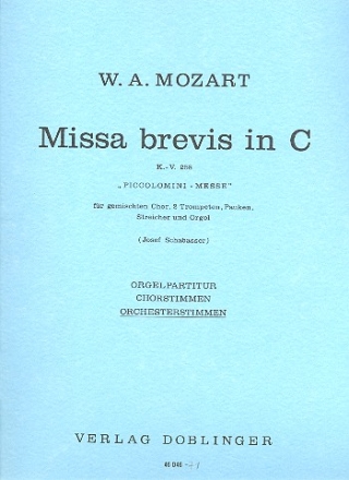 Missa brevis C-Dur KV258 fr gem Chor und Orchester Stimmensatz  (Streicher 1-1-0-1-1)