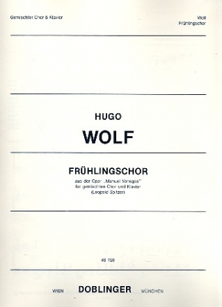 Frhlingschor aus der Oper Manuel Vargas fr gem Chor und Klavier Klavierpartitur