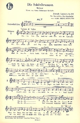 Die Schnbrunner op.200 fr gem Chor und Orchester (Klavier) Alt
