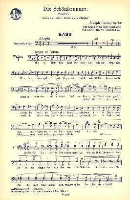 Die Schnbrunner op.200 fr gem Chor und Orchester (Klavier) Bass
