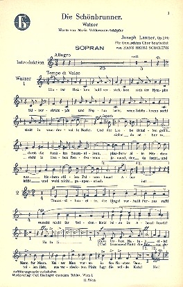 Die Schnbrunner op.200 fr gem Chor und Orchester (Klavier) Sopran