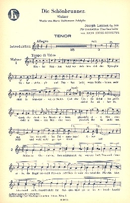 Die Schnbrunner op.200 fr gem Chor und Orchester (Klavier) Tenor