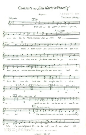 Chorsuite aus Eine Nacht in Venedig fr gem Chor und Orchester Sopran