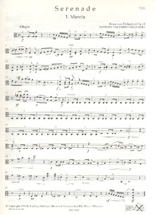 Serenade C-Dur op.10 fr Streichorchester Viola