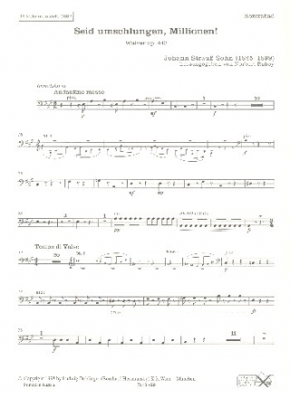 Seid umschlungen Millionen op.443 fr Orchester Kontrabass