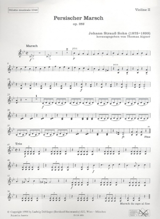 Persischer Marsch op.289 fr Orchester Violine 2