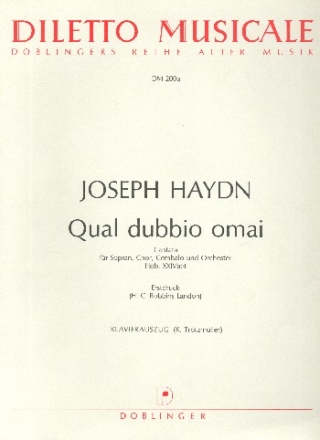 Qual dubbio omai HOB.XXIVa:4 fr Sopran, gem Chor, Cembalo und Orchester Klavierauszug