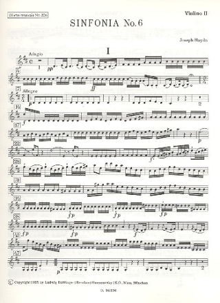 Sinfonie D-Dur Nr.6 Hob.I:106 fr Orchester Violine 2