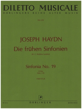 Sinfonia D-Dur Nr.19 Hob.I:19 fr Orchester Partitur (Streicher 4-3-2-2-1)