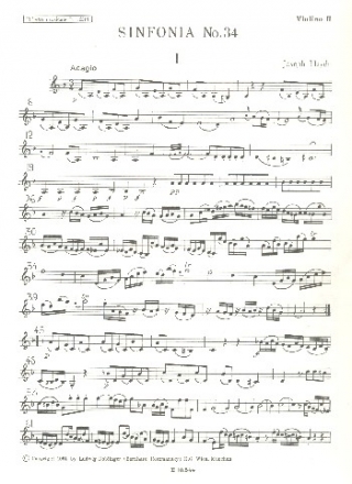 Sinfonia Nr.34 d-Moll fr Orchester Violine 2
