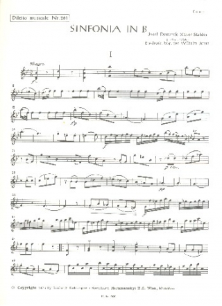 Sinfonia B-Dur fr 2 Hrner und Streicher Stimmensatz ( Streicher 4-3-2-2-1)