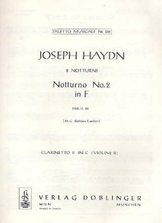 Notturno F-Dur Nr.2 Hob.II:26 fr 2 Altblockflten und Orchester Violine 1