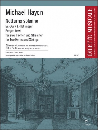 HAYDN Michael Notturno solenne Es-Dur 2Hr 2Vl Va B Streicherstimmensatz  4/3/2/2/1