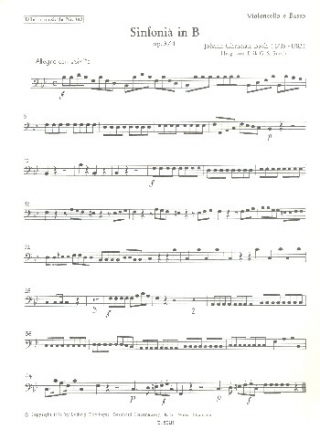 Sinfonie B-Dur op.3,4 fr Orchester Violoncello/Kontrabass