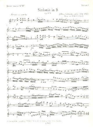 Sinfonie B-Dur op.3,4 fr Orchester Violine 1