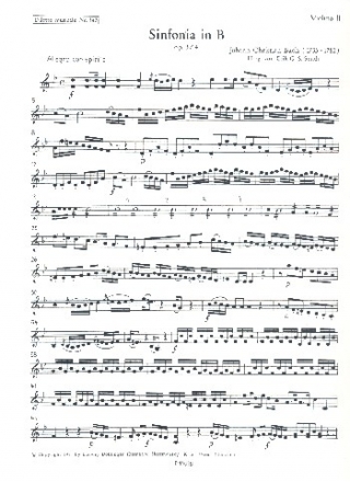 Sinfonie B-Dur op.3,4 fr Orchester Violine 2