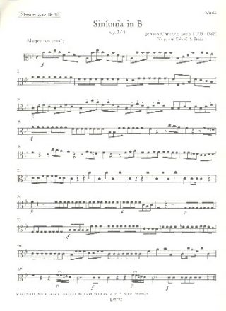 Sinfonie B-Dur op.3,4 fr Orchester Viola