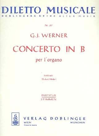 Konzert B-Dur fr Orgel und Kammerorchester Partitur