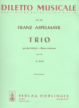 Trio D-Dur op.1,4 fr 2 Violinen und Bc Stimmen