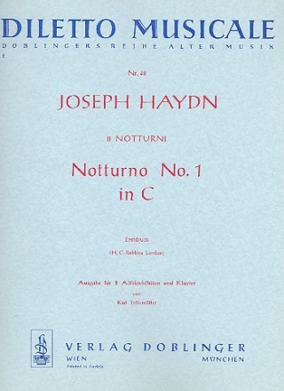 Notturno C-Dur Nr.1 fr 2 Liren (Leiern) und Kammerorchester fr 2 Altblockflten und Klavier Stimmen