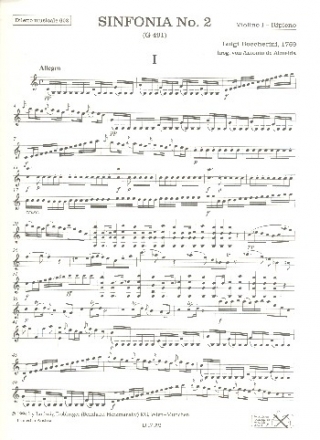 Sinfonie C-Dur Nr.2 op.7 G491 fr Orchester Violine 1