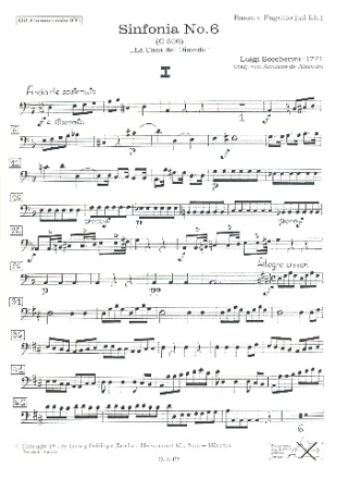 Sinfonia d-Moll Nr.6 op.12,4 fr Orchester Kontrabass