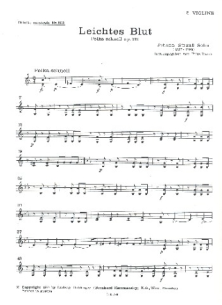 Leichtes Blut op.319 fr Orchester Violine 2