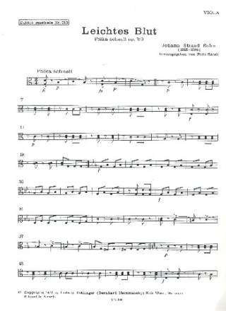 Leichtes Blut op.319 fr Orchester Viola