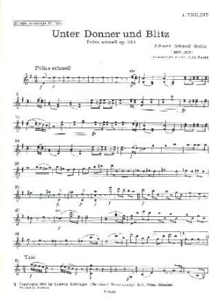 Unter Donner und Blitz op.324 fr Orchester Violine 1