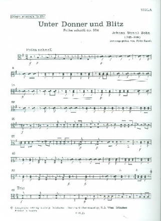 Unter Donner und Blitz op.324 fr Orchester Viola