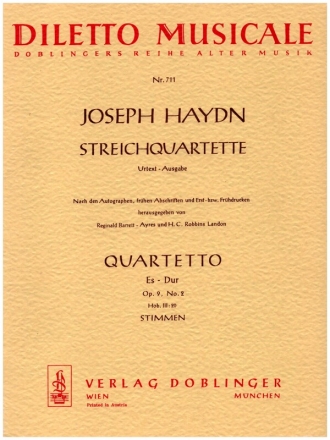 Quartetto Es-Dur op.9,2 Hob.III:20 fr 2 Violinen, Viola und Violoncello Stimmen