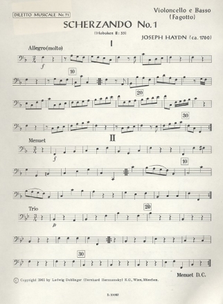 Scherzando F-Dur Nr.1 Hob.II:33 fr Orchester Violoncello/Kontrabass/Fagott