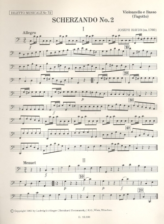 Scherzando C-Dur Nr.2 fr Orchester Violoncello/Kontrabass/Fagott