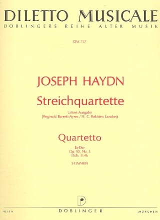 Streichquartett Es-Dur op.50,3 Hob.III:46 2Vl Va Vc Stimmen