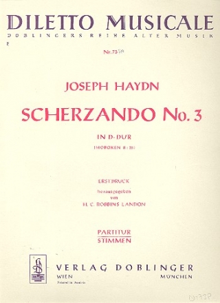 Scherzando D-Dur Nr.3 Hob.II:35 fr 2 Oboen, 2 Hrner, 2 Violinen und Bc Partitur