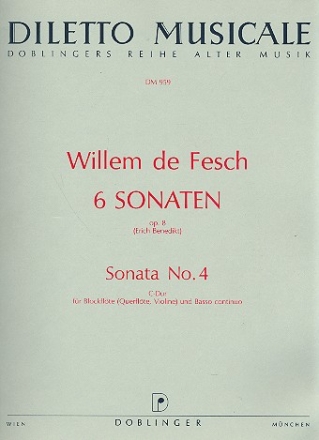 Sonata C-Dur op. 8 Nr.4 fr Blockflte (Flte/ Violine) und Bc