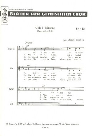 Geh i hinaus fr gem Chor a cappella Partitur