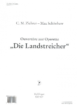 Die Landstreicher Ouvertre fr groes Orchester Stimmensatz