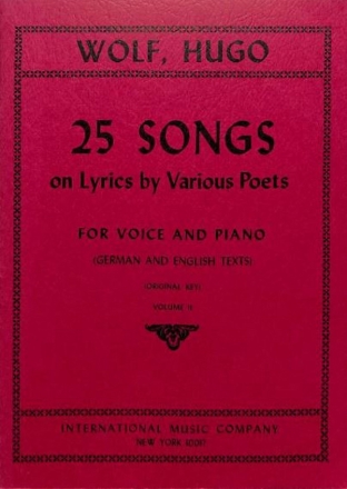 25 Songs on lyrics Vol.2 Singstimme und Klavier Partitur