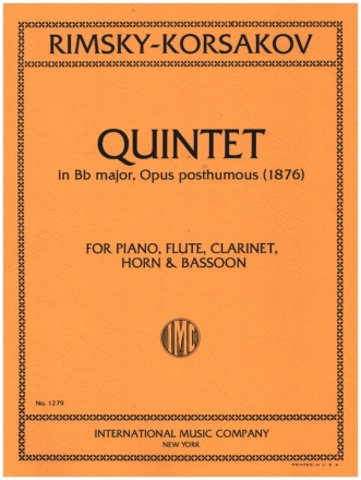 Quintet Bb Major fr Flte, Klarinette, Fagott, Horn und Klavier Partitur und Stimmen