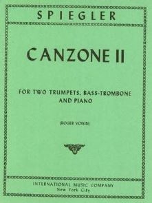 Spiegler, Canzone 2 for 2 trumpets, bass trombone and piano