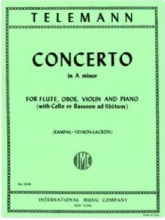 Concerto a minor for flute, oboe, violin and piano parts