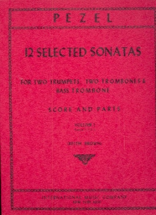 12 selected Sonatas vol.1 (nos.1-4) for 2 trumpets, 2 trombones and bass trombone score and parts