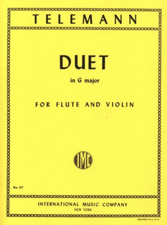 Duet in G major for flute and violin score