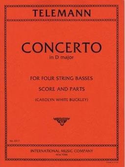 Concerto D major 4 Kontrabsse Partitur und Stimmen
