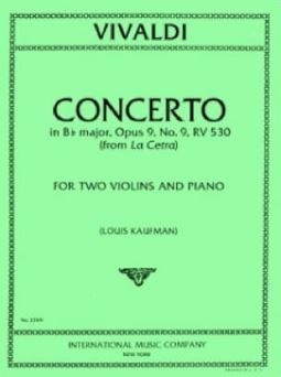 Concerto Bb major op.9/9 for 2 violins and piano